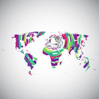 Abstracte wereldkaart met kleurrijke cirkels voor reclame, vector