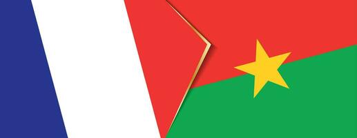 Frankrijk en Burkina faso vlaggen, twee vector vlaggen.