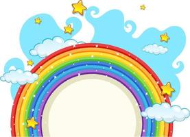 lege banner met regenboog frame op witte achtergrond vector