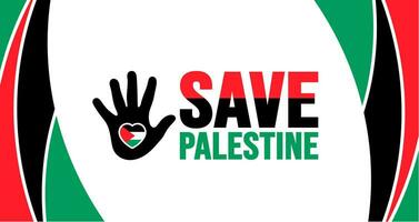opslaan Palestina typografie concept achtergrond ontwerp sjabloon met Palestina nationaal vlag. vector