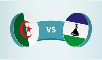 Algerije versus Lesotho, team sport- wedstrijd concept. vector