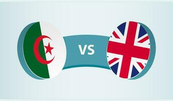 Algerije versus Verenigde koninkrijk, team sport- wedstrijd concept. vector