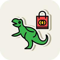boodschappen doen dinosaurus vector icoon ontwerp