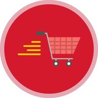 boodschappen doen trolley scheutje vector icoon ontwerp