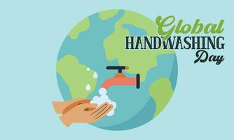 globaal hand- het wassen dag. zon, okt 15, 2023 hand- het wassen dag. het wassen hand- met zeep zijn belangrijk. in 2008, globaal handen wassen dag was gevierd voor de eerste tijd. vector