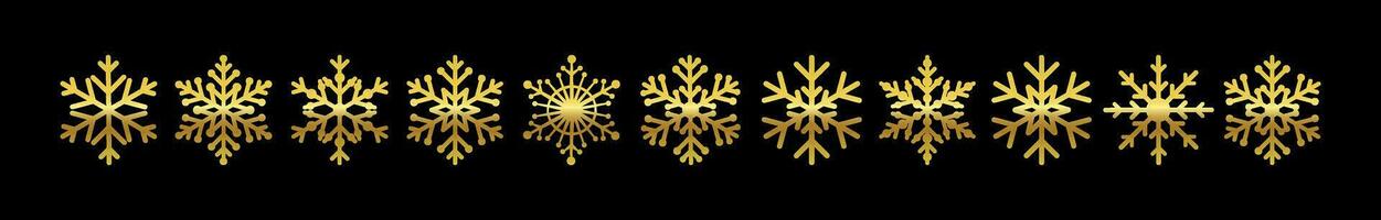 reeks van mooi gouden sneeuwvlokken creatief concept. vector