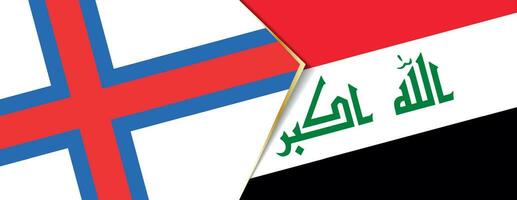 Faeröer eilanden en Irak vlaggen, twee vector vlaggen.