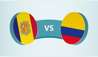 Andorra versus Colombia, team sport- wedstrijd concept. vector