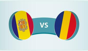 Andorra versus Roemenië, team sport- wedstrijd concept. vector