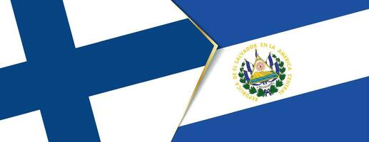 Finland en el Salvador vlaggen, twee vector vlaggen.