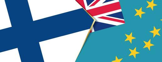 Finland en Tuvalu vlaggen, twee vector vlaggen.
