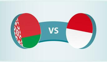 Wit-Rusland versus Indonesië, team sport- wedstrijd concept. vector