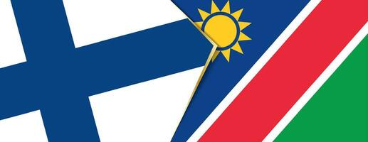 Finland en Namibië vlaggen, twee vector vlaggen.