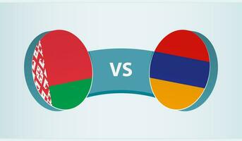 Wit-Rusland versus Armenië, team sport- wedstrijd concept. vector