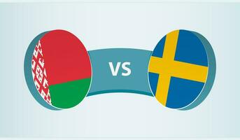 Wit-Rusland versus Zweden, team sport- wedstrijd concept. vector