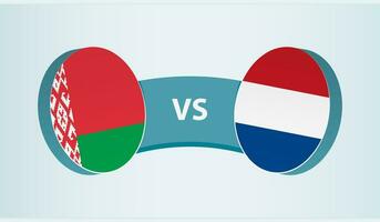 Wit-Rusland versus nederland, team sport- wedstrijd concept. vector