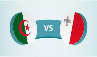 Algerije versus Malta, team sport- wedstrijd concept. vector