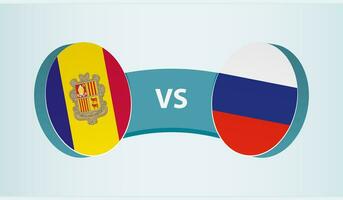Andorra versus Rusland, team sport- wedstrijd concept. vector