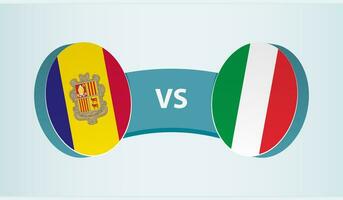 Andorra versus Italië, team sport- wedstrijd concept. vector