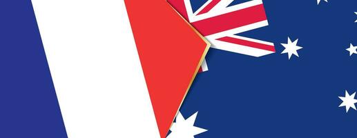 Frankrijk en Australië vlaggen, twee vector vlaggen.