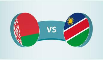 Wit-Rusland versus Namibië, team sport- wedstrijd concept. vector