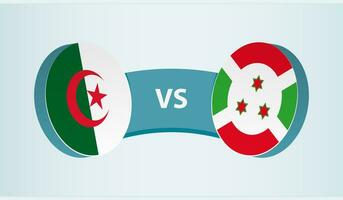 Algerije versus burundi, team sport- wedstrijd concept. vector