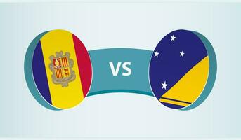 Andorra versus tokelau, team sport- wedstrijd concept. vector