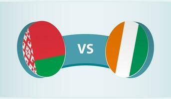 Wit-Rusland versus ivoor kust, team sport- wedstrijd concept. vector