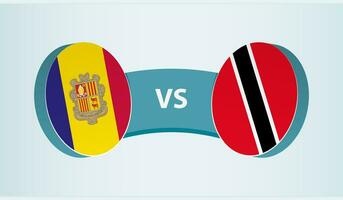 Andorra versus Trinidad en tobago, team sport- wedstrijd concept. vector