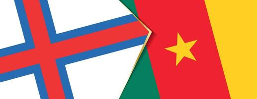 Faeröer eilanden en Kameroen vlaggen, twee vector vlaggen.