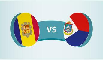 Andorra versus sint maarten, team sport- wedstrijd concept. vector