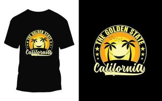 de gouden staat Californië t-shirt ontwerp vector