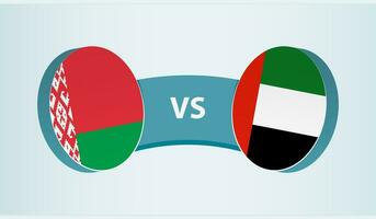 Wit-Rusland versus Verenigde Arabisch emiraten, team sport- wedstrijd concept. vector