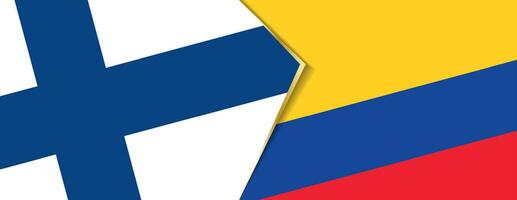 Finland en Colombia vlaggen, twee vector vlaggen.