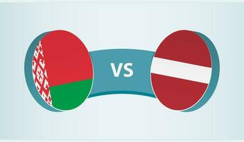 Wit-Rusland versus Letland, team sport- wedstrijd concept. vector