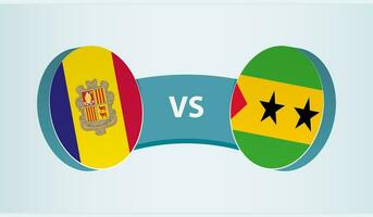 Andorra versus sao naar mij en principe, team sport- wedstrijd concept. vector