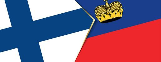 Finland en Liechtenstein vlaggen, twee vector vlaggen.