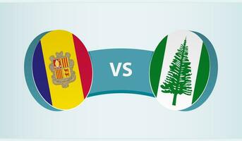 Andorra versus norfolk eiland, team sport- wedstrijd concept. vector