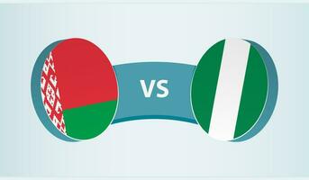 Wit-Rusland versus nigeria, team sport- wedstrijd concept. vector