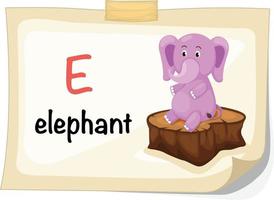 dierlijke alfabet letter e voor olifant illustratie vector