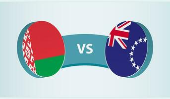 Wit-Rusland versus koken eilanden, team sport- wedstrijd concept. vector