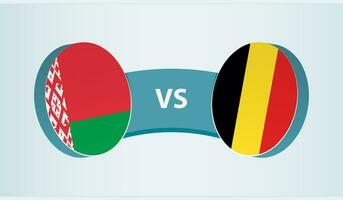 Wit-Rusland versus belgië, team sport- wedstrijd concept. vector