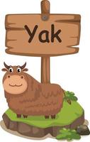 dierlijke alfabet letter y voor yak vector