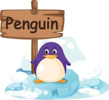 dierlijke alfabet letter p voor pinguïn vector