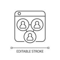 lineaire pictogram voor samenwerkingsplatforms vector