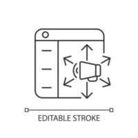 inhoudsdistributieplatforms lineair pictogram vector