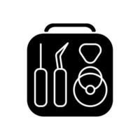 telefoon reparatie kit zwarte glyph icon vector