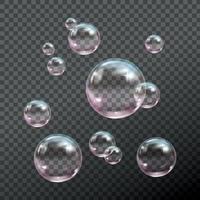 vectorillustratie van zeepbellen. vector