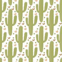 vector naadloze patroon met groene schattige cactus.