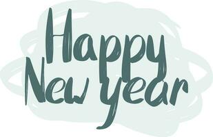 vector illustratie. handgeschreven kalligrafische borstel belettering samenstelling van gelukkig nieuw jaar Aan wit achtergrond.